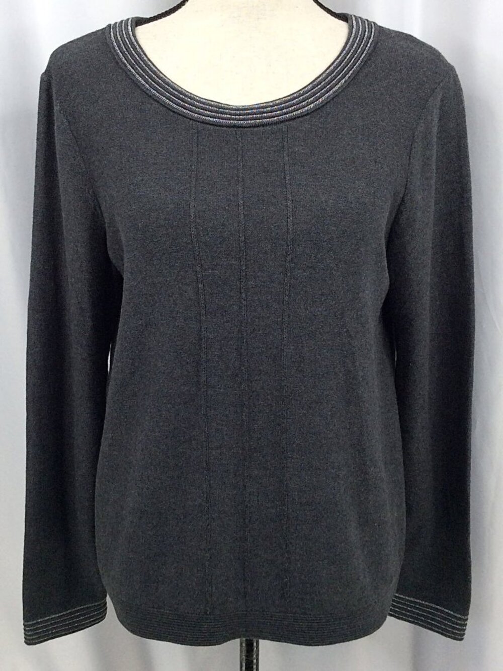 Banana Republic Ribbon‎ Tie Back Sweater Women's Size Medium Charcoal Gray